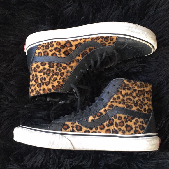 vans sk8 hi leopard black